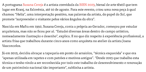 PORTUGUESE ARTIST INVITED TO SLOVENIA'S TEXTILE ART BIENNALE — 3
